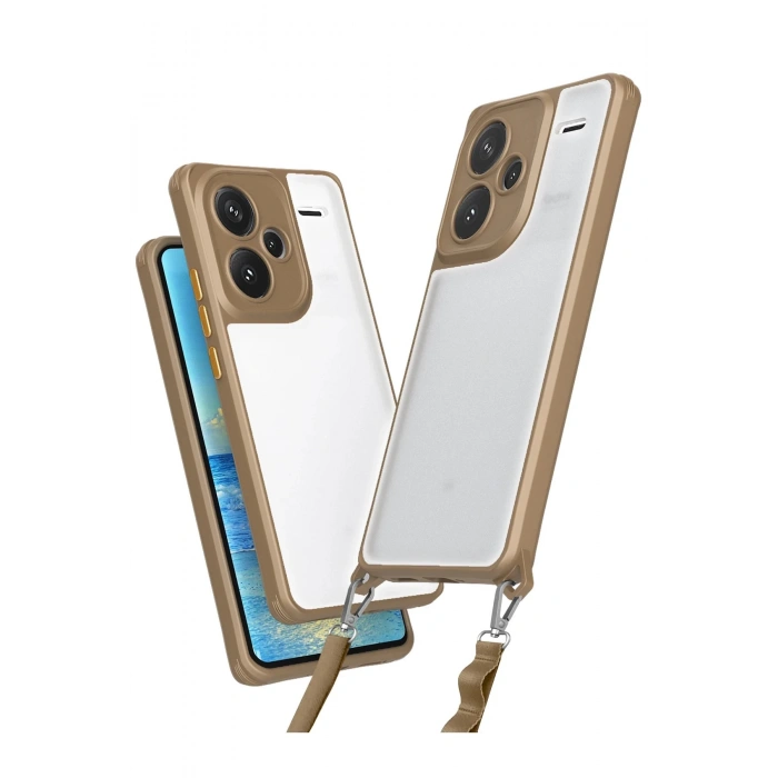 Newface Xiaomi Redmi Note 13 Pro Plus Kılıf Penta Silikon Kılıf - Çöl Titanyum