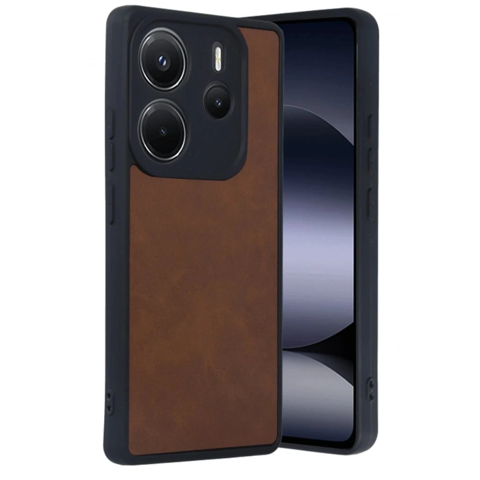 Newface Xiaomi Redmi Note 14 4G Kılıf Aras Deri Kapak - Taba