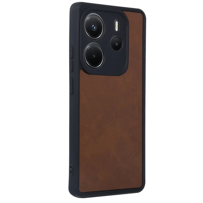 Newface Xiaomi Redmi Note 14 4G Kılıf Aras Deri Kapak - Taba