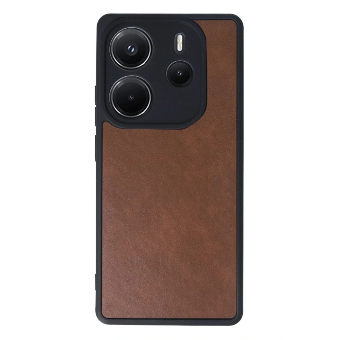 Newface Xiaomi Redmi Note 14 4G Kılıf Aras Deri Kapak - Taba