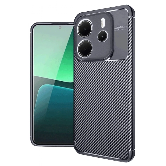 Newface Xiaomi Redmi Note 14 4G Kılıf Auto Focus Karbon Kapak - Lacivert