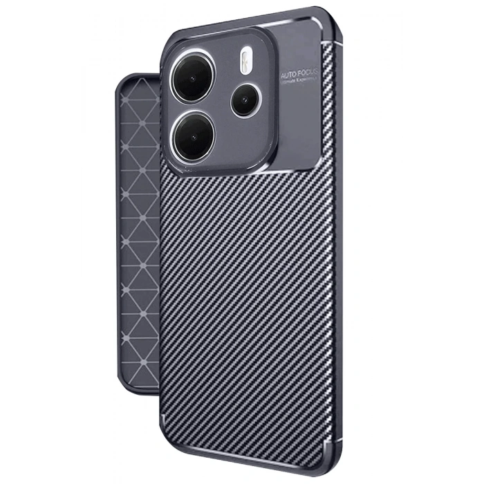 Newface Xiaomi Redmi Note 14 4G Kılıf Auto Focus Karbon Kapak - Lacivert