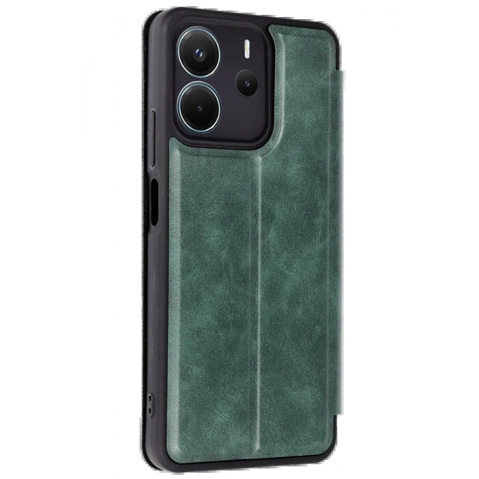 Newface Xiaomi Redmi Note 14 4G Kılıf Flip Cover - Koyu Yeşil