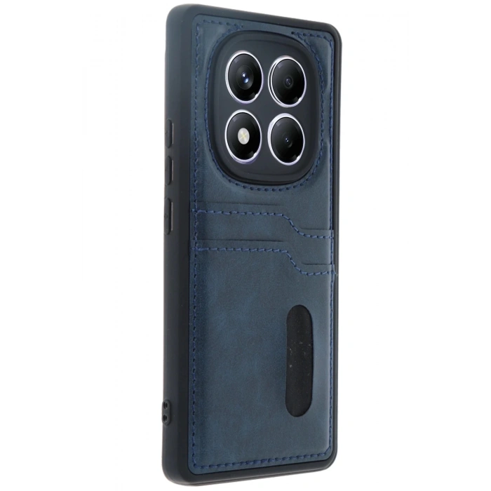 Newface Xiaomi Redmi Note 14 Pro 4G Kılıf Sara Kartvizitli Deri Kılıf - Lacivert