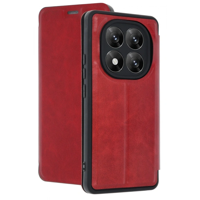 Newface Xiaomi Redmi Note 14 Pro 5G Kılıf Flip Cover - Kırmızı