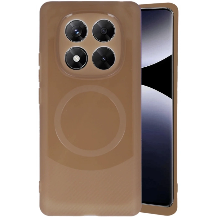 Newface Xiaomi Redmi Note 14 Pro 5G Kılıf Maya Karbon Kapak - Kahverengi