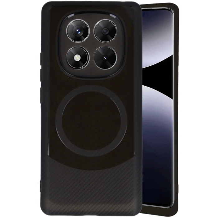 Newface Xiaomi Redmi Note 14 Pro 5G Kılıf Maya Karbon Kapak - Siyah