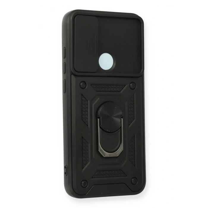 Newface Xiaomi Redmi Note 8 Kılıf Pars Lens Yüzüklü Silikon - Siyah