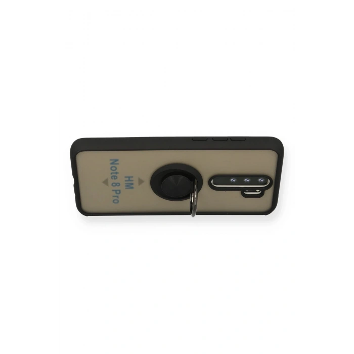 Newface Xiaomi Redmi Note 8 Pro Kılıf Montreal Yüzüklü Silikon Kapak - Siyah