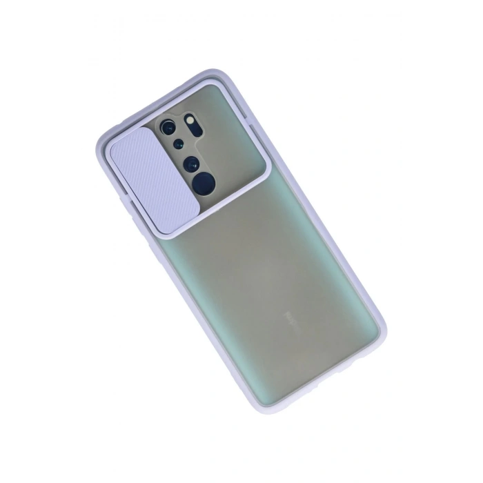 Newface Xiaomi Redmi Note 8 Pro Kılıf Palm Buzlu Kamera Sürgülü Silikon - Lila