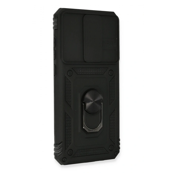 Newface Xiaomi Redmi Note 8 Pro Kılıf Pars Lens Yüzüklü Silikon - Siyah