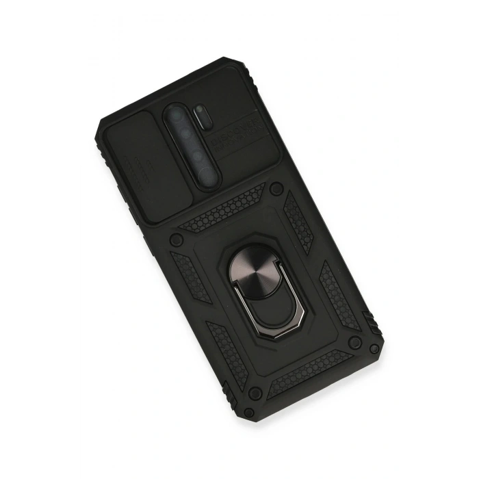 Newface Xiaomi Redmi Note 8 Pro Kılıf Pars Lens Yüzüklü Silikon - Siyah