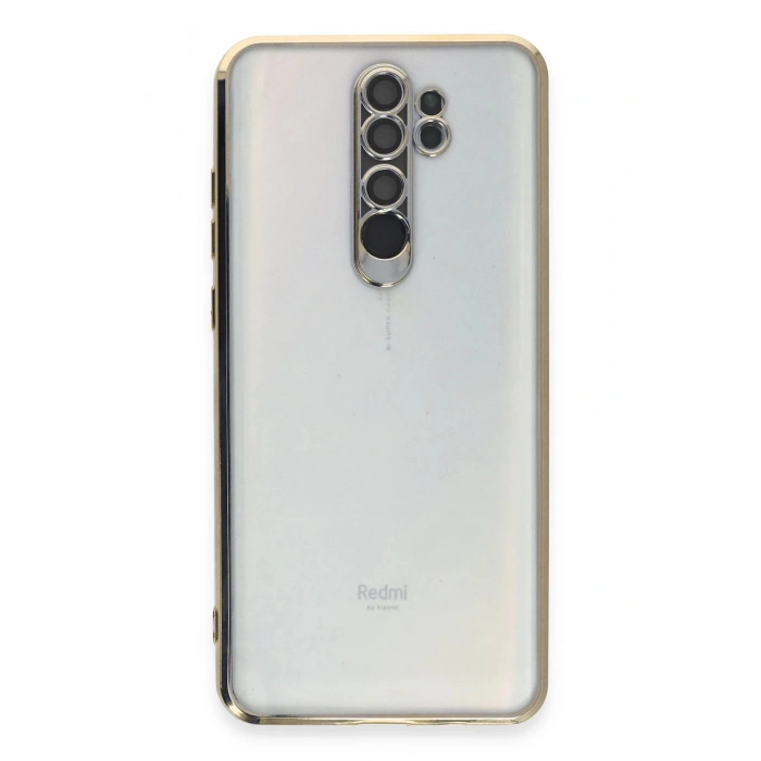 Newface Xiaomi Redmi Note 8 Pro Kılıf Razer Lensli Silikon - Gold