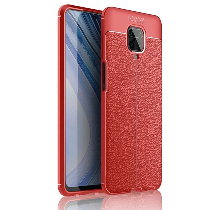 Newface Xiaomi Redmi Note 9 Pro Kılıf Auto Focus Kapak - Kırmızı