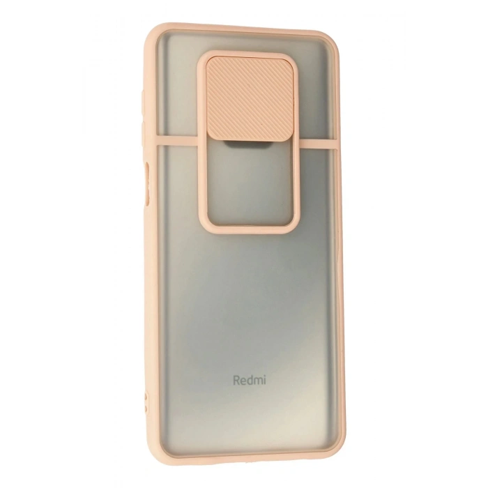 Newface Xiaomi Redmi Note 9 Pro Kılıf Palm Buzlu Kamera Sürgülü Silikon - Pembe