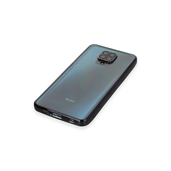 Newface Xiaomi Redmi Note 9 Pro Kılıf Razer Lensli Silikon - Siyah
