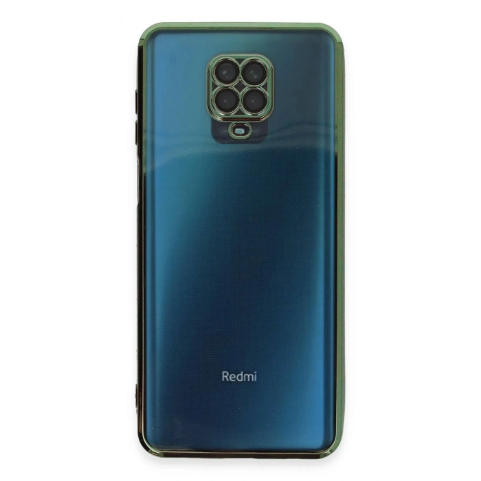 Newface Xiaomi Redmi Note 9 Pro Kılıf Razer Lensli Silikon - Yeşil