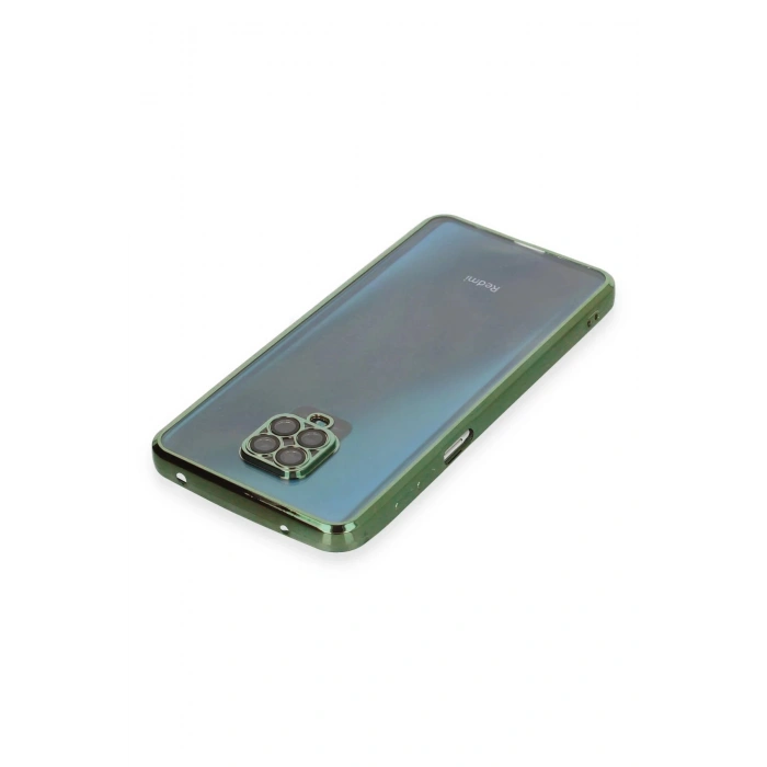 Newface Xiaomi Redmi Note 9 Pro Kılıf Razer Lensli Silikon - Yeşil