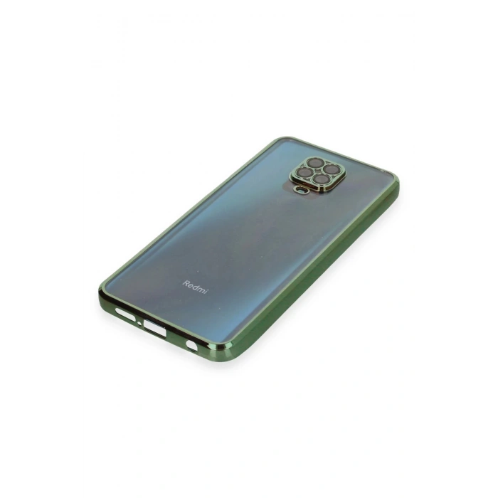 Newface Xiaomi Redmi Note 9 Pro Kılıf Razer Lensli Silikon - Yeşil