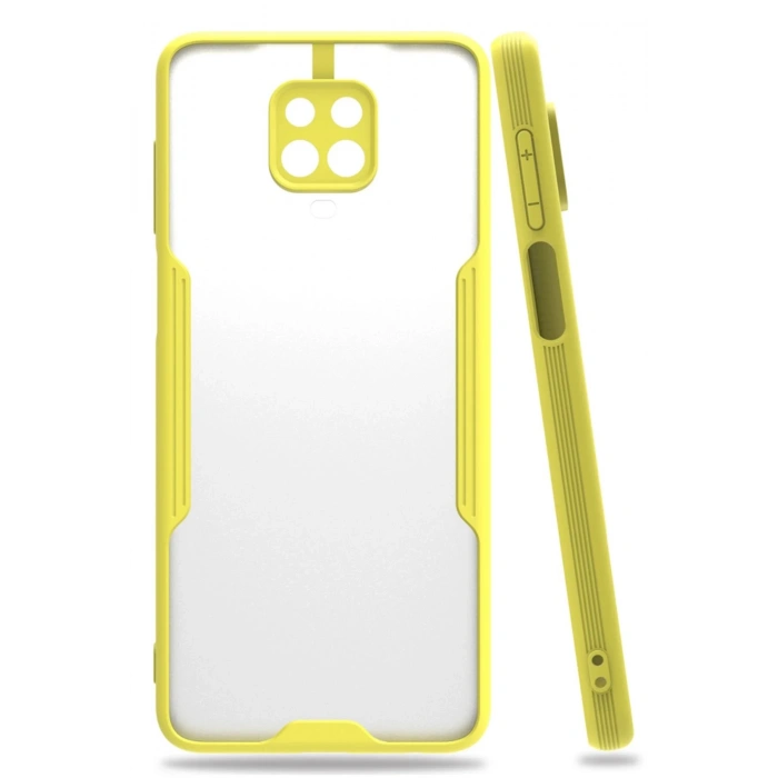 Newface Xiaomi Redmi Note 9S Kılıf Platin Silikon - Sarı