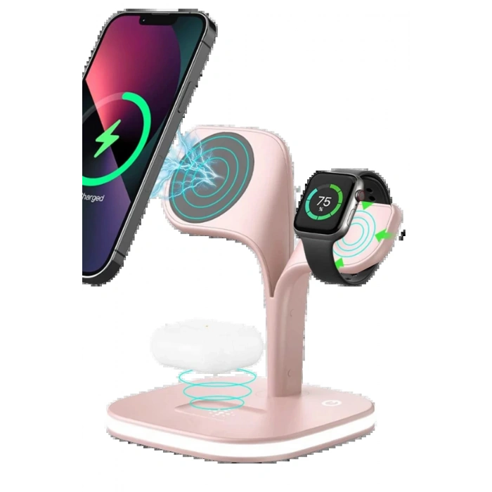 Newface YM-UD22 Kablosuz Şarj Masaüstü Set - Pembe