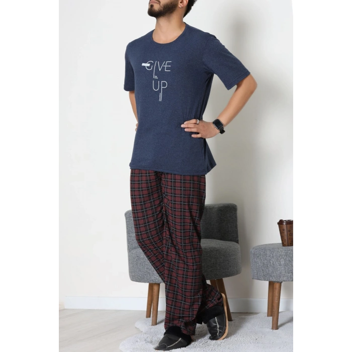 Ön Ve Arka Baskılı Süprem Erkek Pijama Takımı Laciekose - 70862.1961.