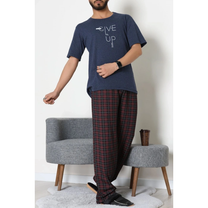 Ön Ve Arka Baskılı Süprem Erkek Pijama Takımı Laciekose - 70862.1961.