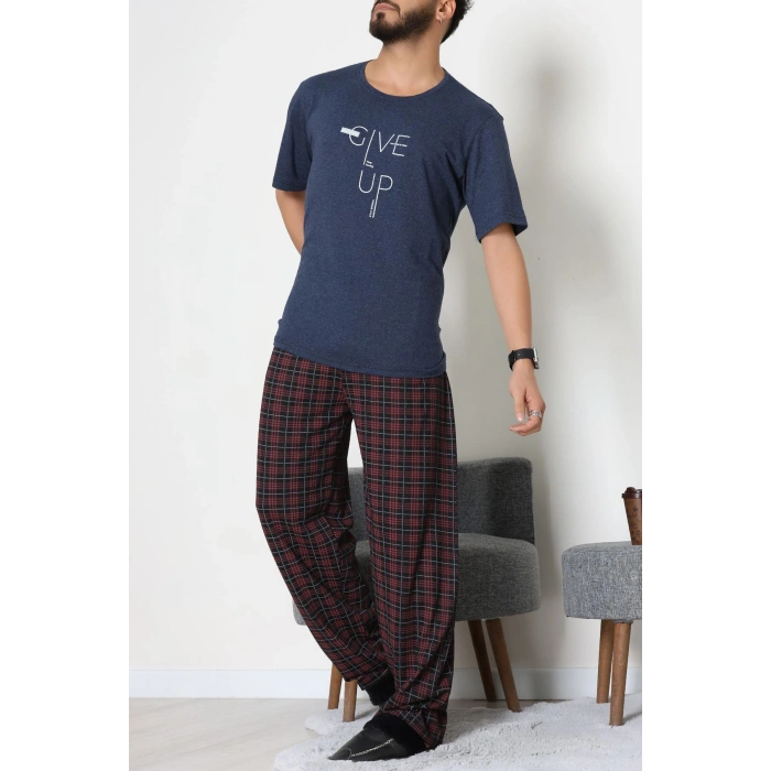 Ön Ve Arka Baskılı Süprem Erkek Pijama Takımı Laciekose - 70862.1961.