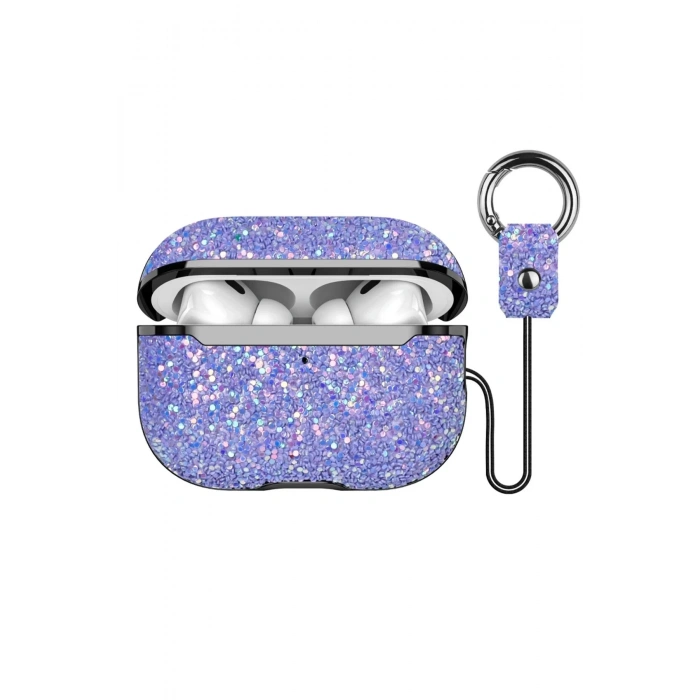 Onegif Airpods 2 (2.nesil) Bright Simli Airpods Kapak - Derin Mor