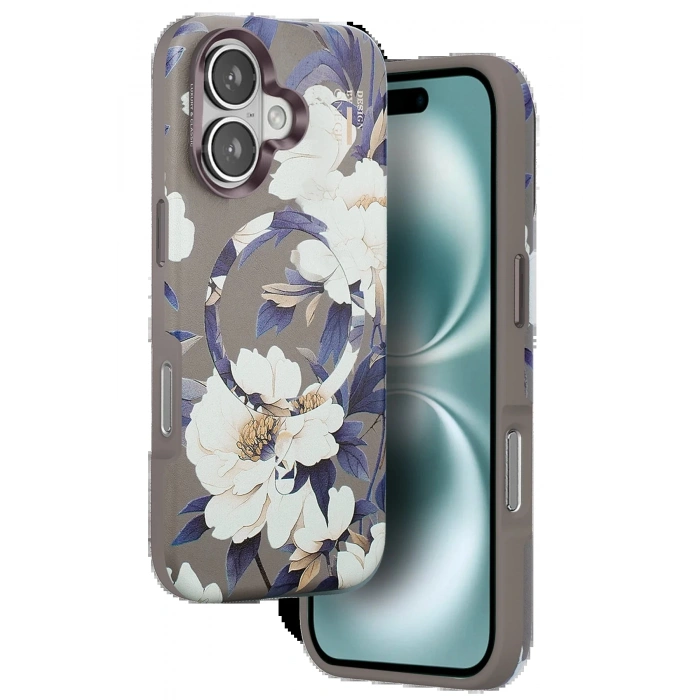 Onegif iPhone 16 Flower Series Magsafe Kapak - Gri