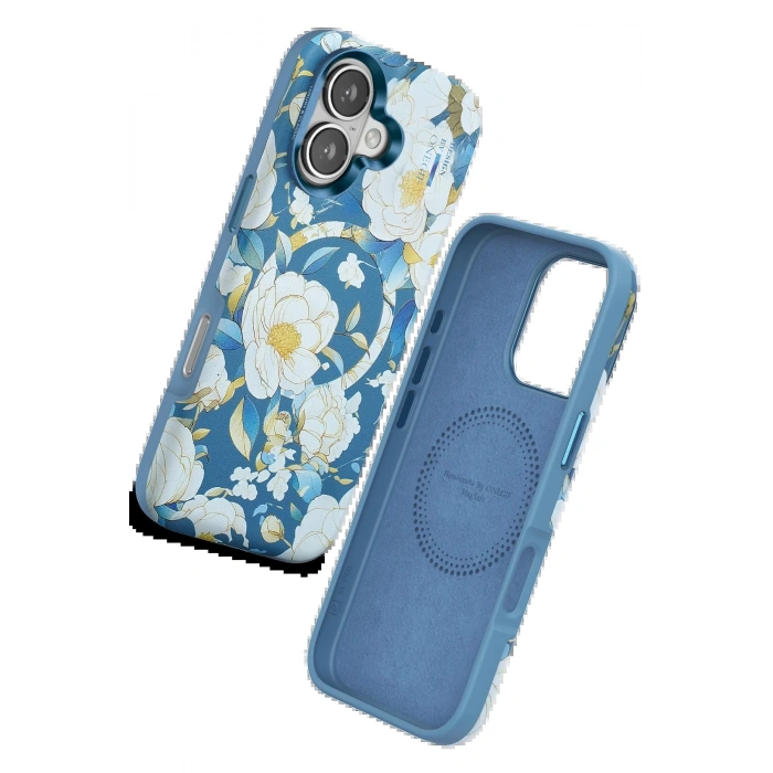 Onegif iPhone 16 Flower Series Magsafe Kapak - Mavi