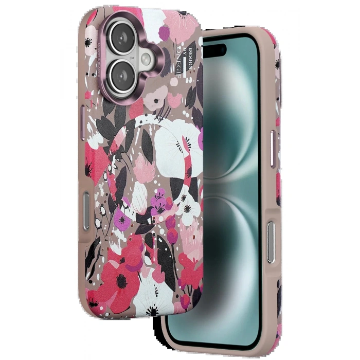 Onegif iPhone 16 Flower Series Magsafe Kapak - Pembe