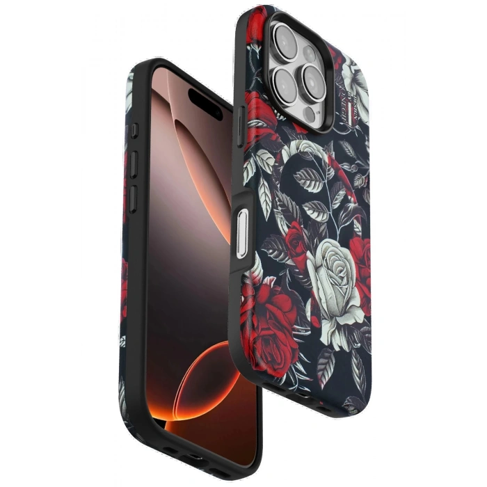 Onegif iPhone 16 Pro Max Flower Series Magsafe Kapak - Siyah