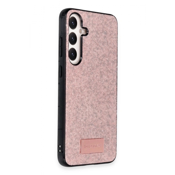 Onegif Samsung Galaxy A25 5G Bright Simli Kapak - Pembe