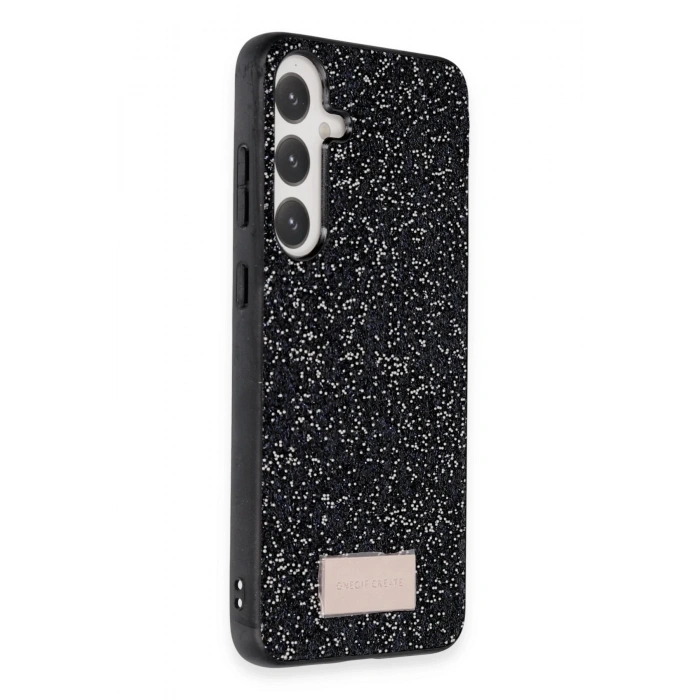 Onegif Samsung Galaxy S23 Bright Simli Kapak - Siyah