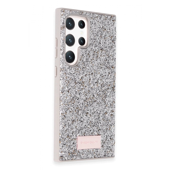 Onegif Samsung Galaxy S24 Ultra Bright Simli Kapak - Gümüş