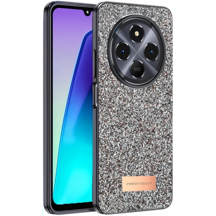 Onegif Xiaomi Redmi 14C Bright Simli Kapak - Gold