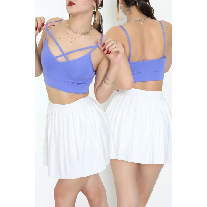 Önü Çapraz Askılı Kaplı Büstiyer Koyulila - 9022.125.