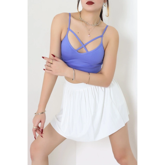 Önü Çapraz Askılı Kaplı Büstiyer Koyulila - 9022.125.