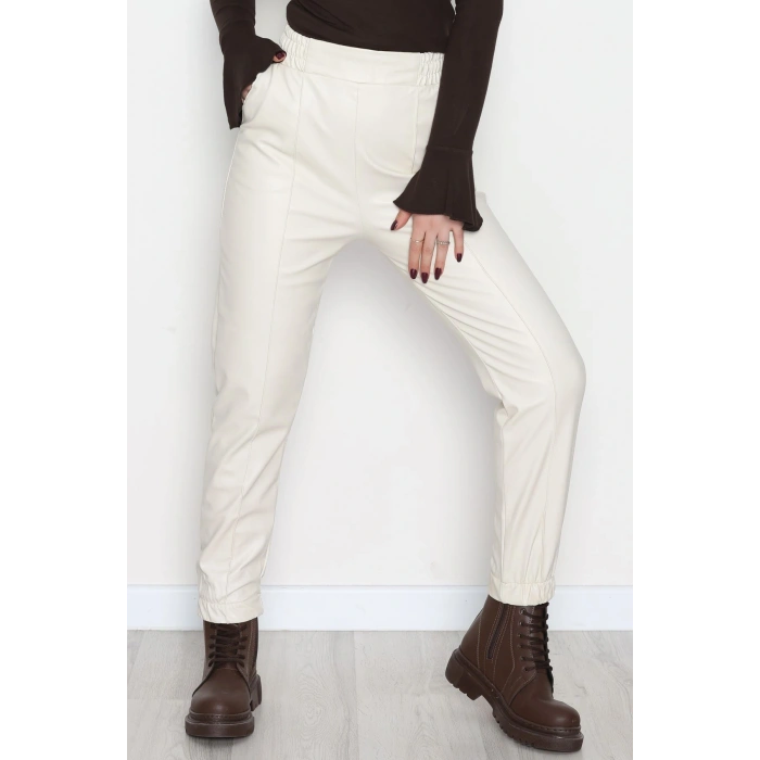 Önü Çımalı Jogger Pantolon Taş - 51210.1779.