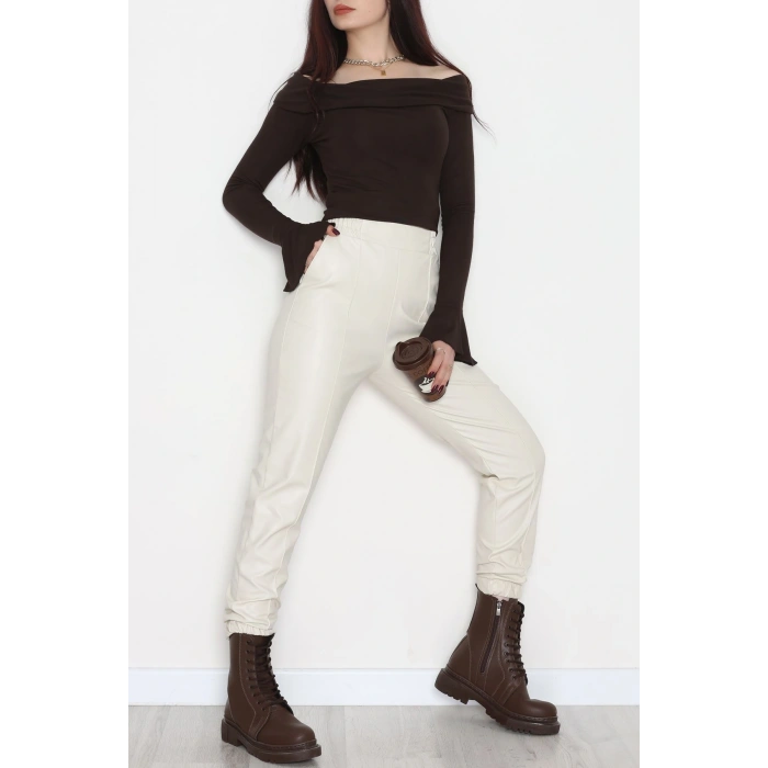 Önü Çımalı Jogger Pantolon Taş - 51210.1779.