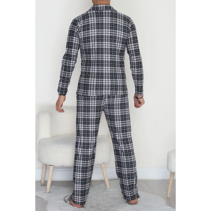 Önü Düğmeli Süet Erkek Pijama Takımı Grilaci - 42662.2028.