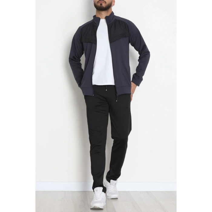 Önü Parçalı Dalgıç Erkek Eşofman Takımı Antrasit - 42536.1937.