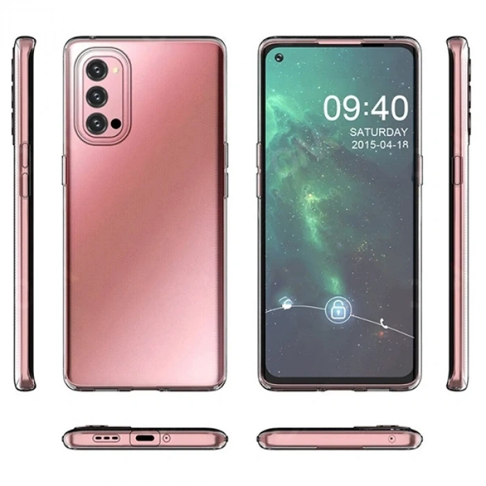 OPPO Reno 4 2.0mm Şeffaf Silikon kılıf Shockproof kılıf-(1903)