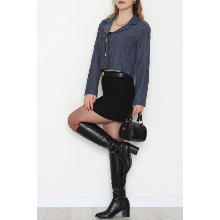 Örme Kumaş Ceket Füme - 1043.2119.