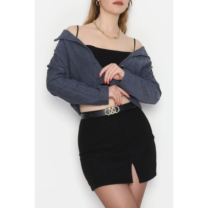 Örme Kumaş Ceket Füme - 1043.2119.