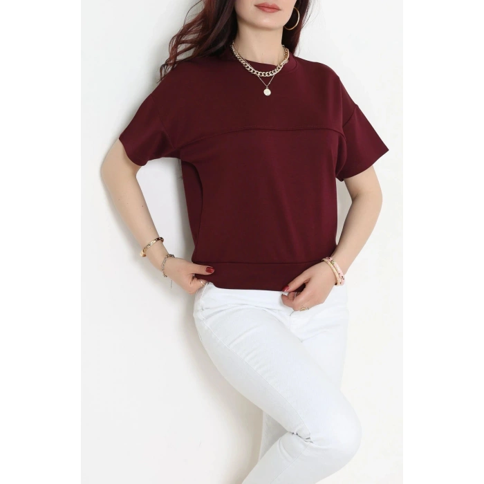 Örme Modal Çımalı Bluz Mürdüm - 71173.2023.