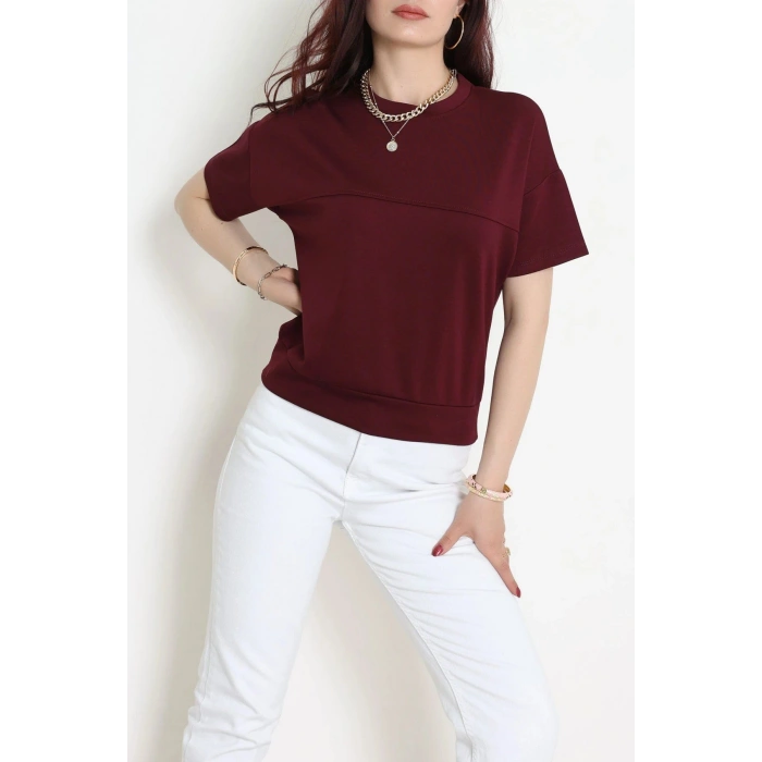 Örme Modal Çımalı Bluz Mürdüm - 71173.2023.