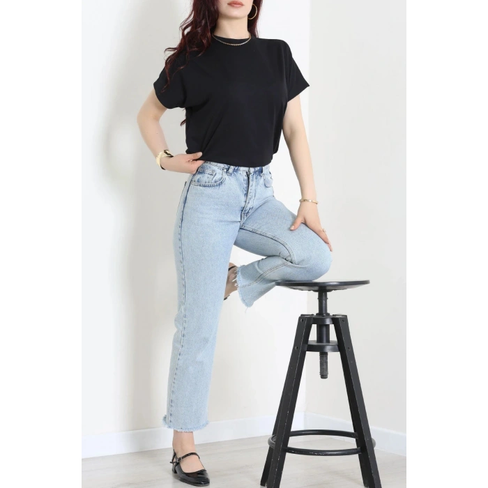 Örme Modal Çıtçıtlı Bluz Siyah - 71335.1567.