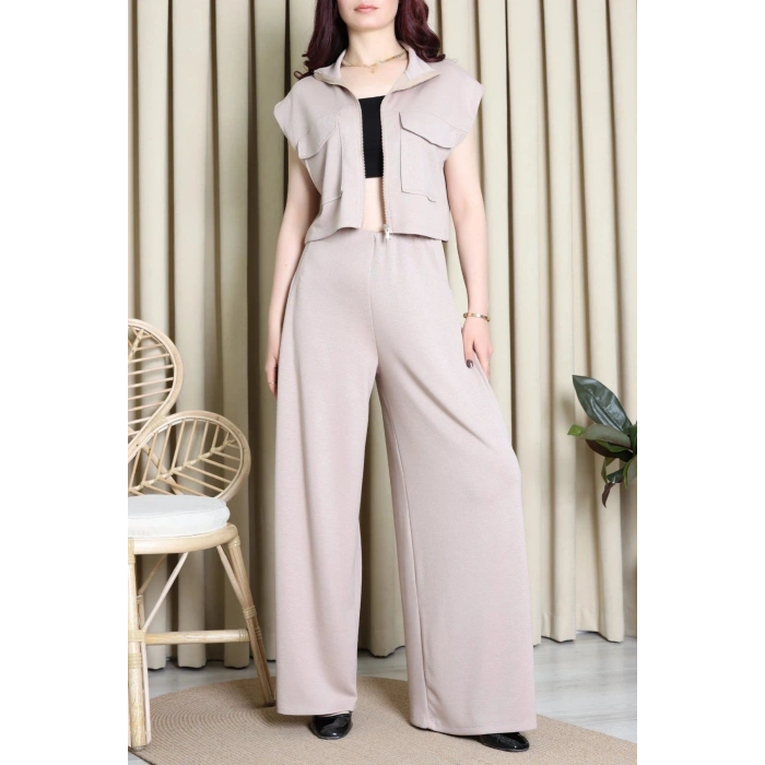 Örme Modal Yelekli Takım Taş - 55132.701.
